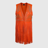 Clair de lune leather vest orange - Space to Show