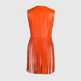 Clair de lune leather vest orange - Space to Show