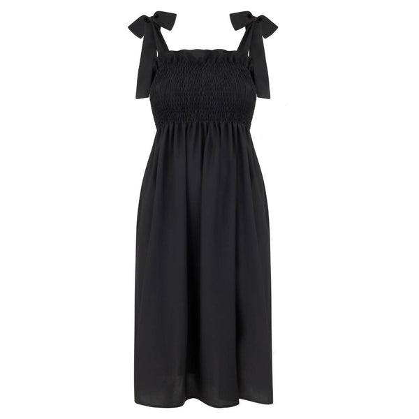 Patti Black Cotton Dress - Space to Show